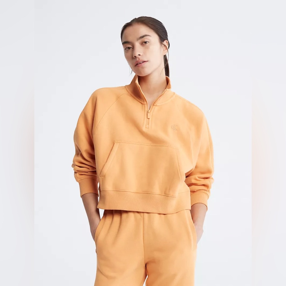 Calvin Klein Archive Logo Fleece Quarter Zip Sweatshirt